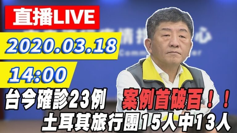 【現場直播】 台今確診23例！！案例首破百　土耳其旅行團15人中13人　疾管署召開記者說明會｜2020.03.18